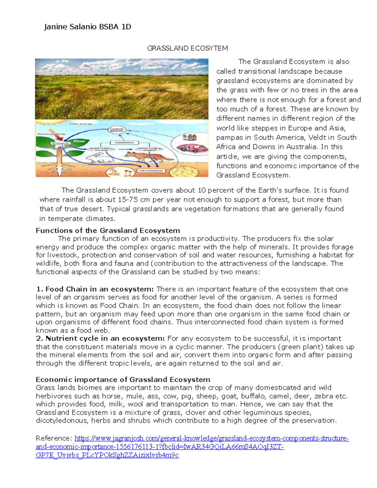 Grassland- Ecosytem - These Are Known By Different Names In Different 