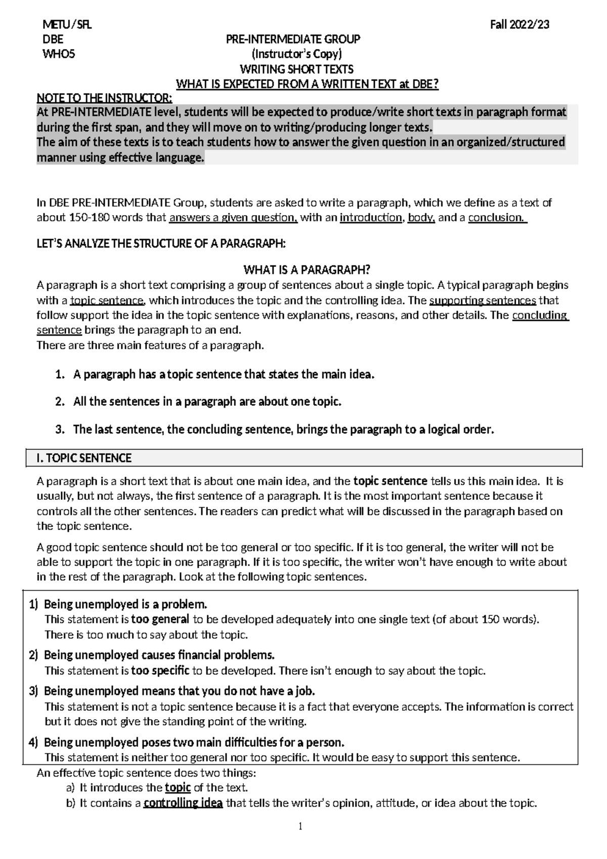 WHO5 - Ins. Copy - lecture notes - METU / SFL DBE WHO PRE-INTERMEDIATE ...