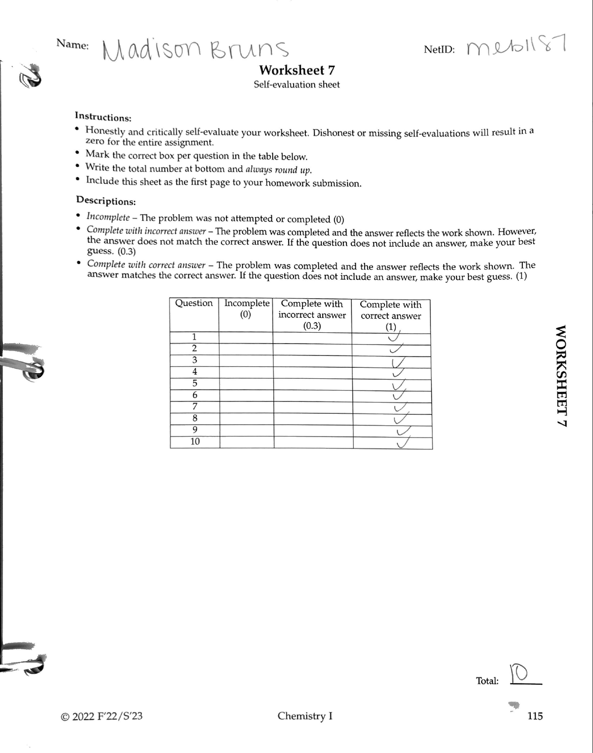 Chemistry Homework 7 - CH 1213 - Studocu