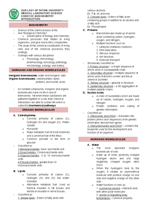 INTRODUCTION TO BIOCHEMISTRY