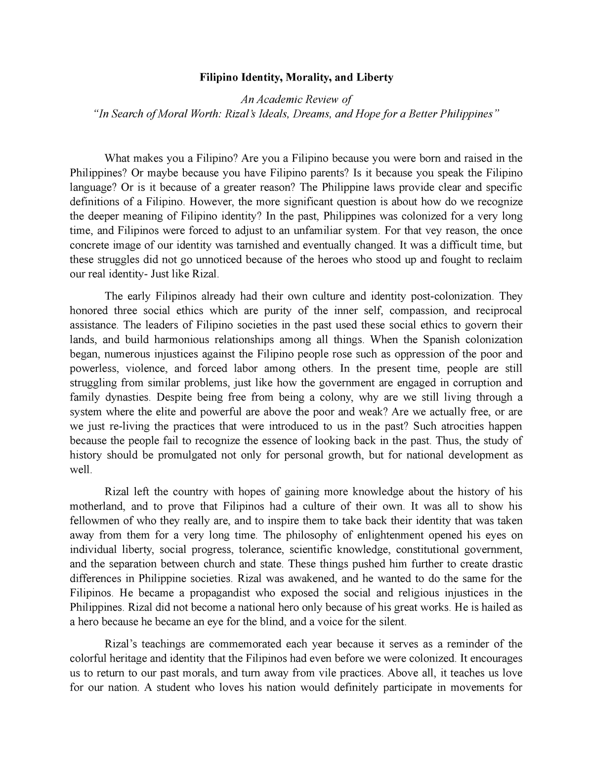 moral issues in the philippines essay