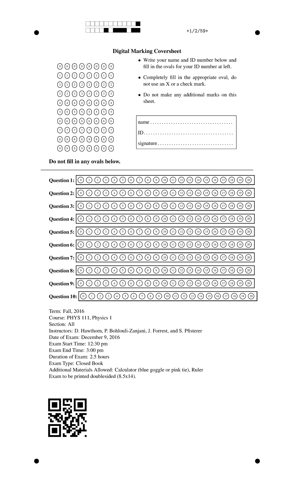 Final exam 16 December 2016, questions - y y Digital Marking Coversheet ...