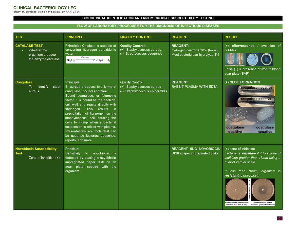 Bacte Midterms L1 Biochemical Identification AND Antimicrobial ...