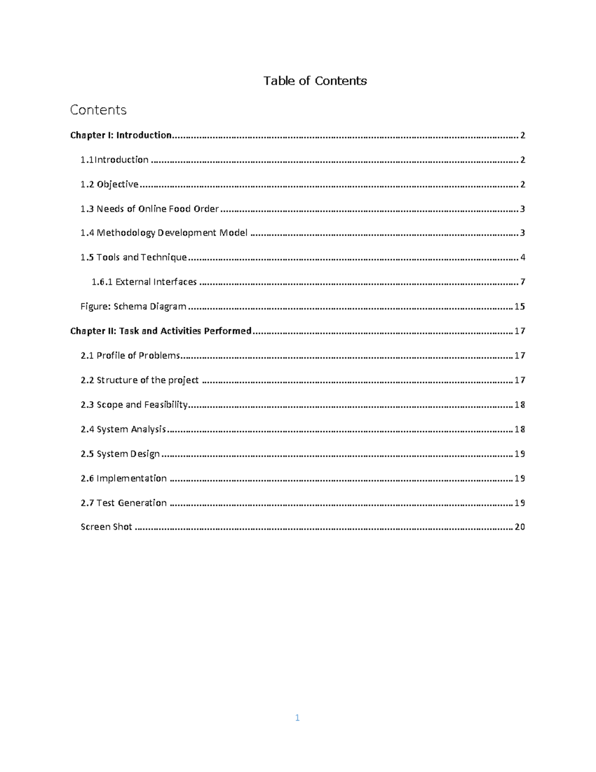 Online Food Order IN PHP CSS Js AND Mysql - Table of Contents Chapter I ...