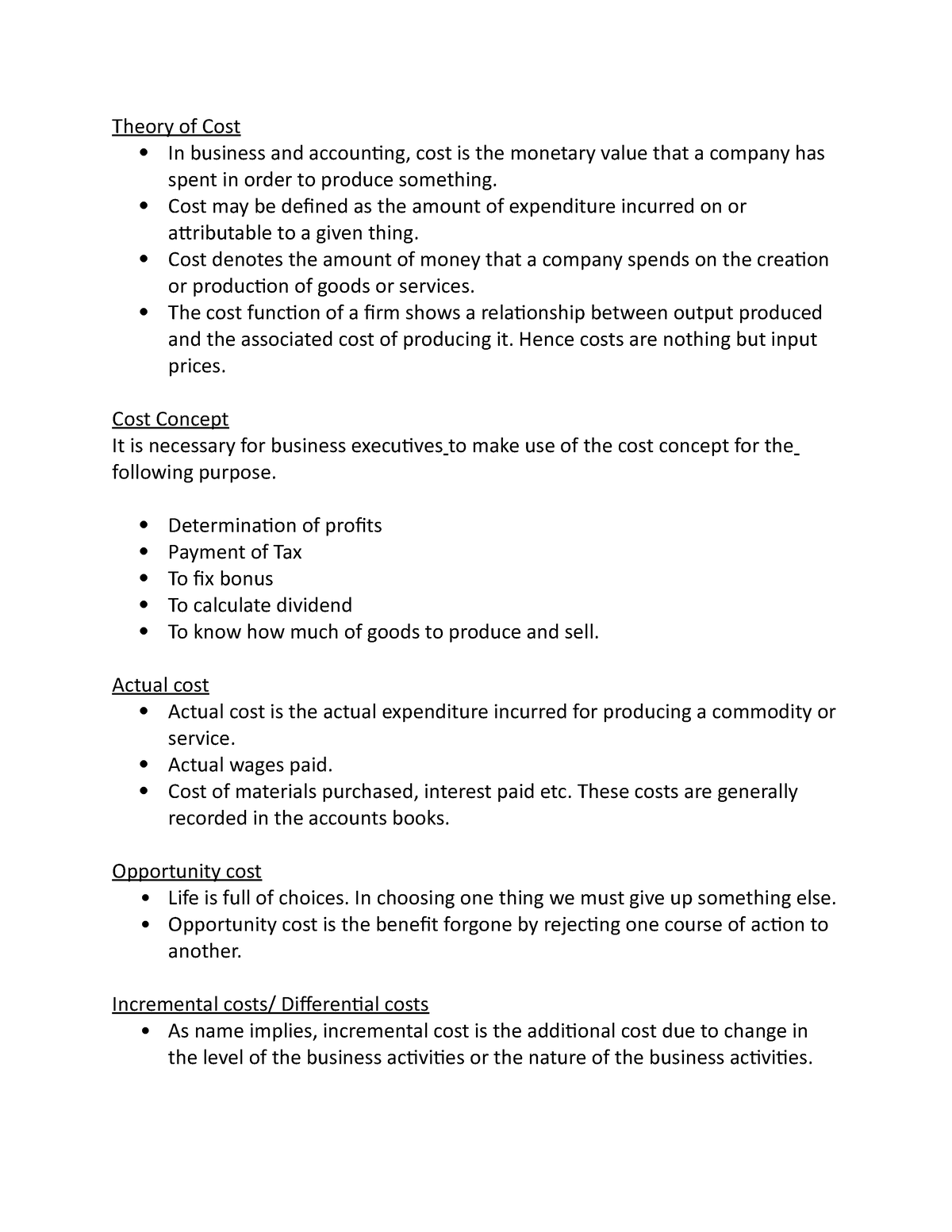 Business Economics part5 Theory Of Cost In Business And Accounting 