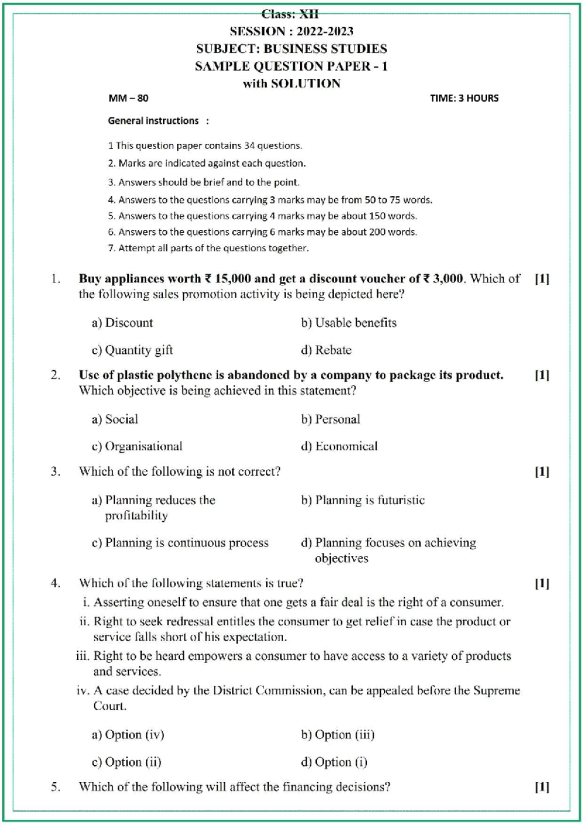 Business Studies 2023 Set - 1 - International Business & Finance - Studocu