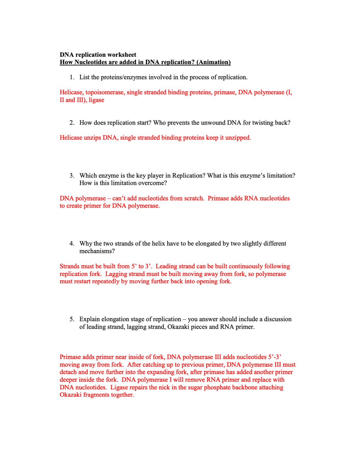 B DNA Replication Worksheet Answers - BIOL 22B - UC Riverside Regarding Dna And Replication Worksheet