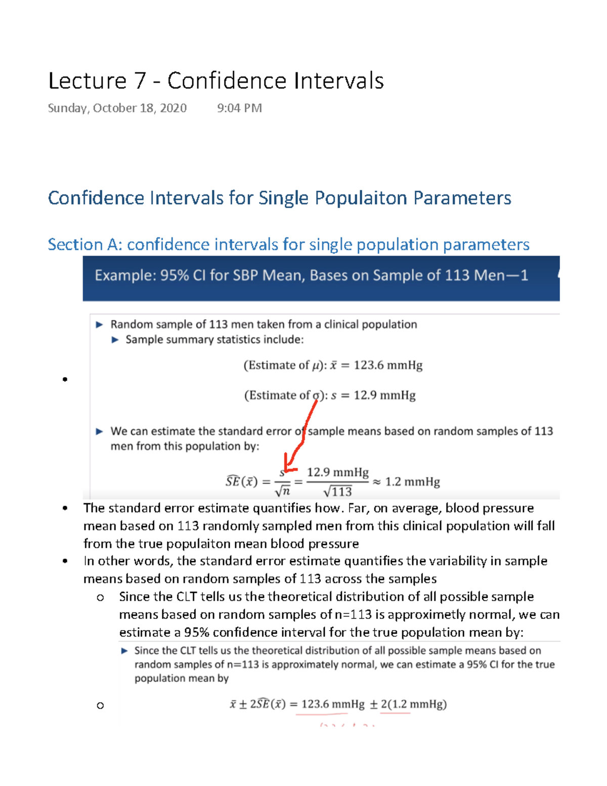 Lecture 7 Confidence Intervals Confidence Intervals For Single