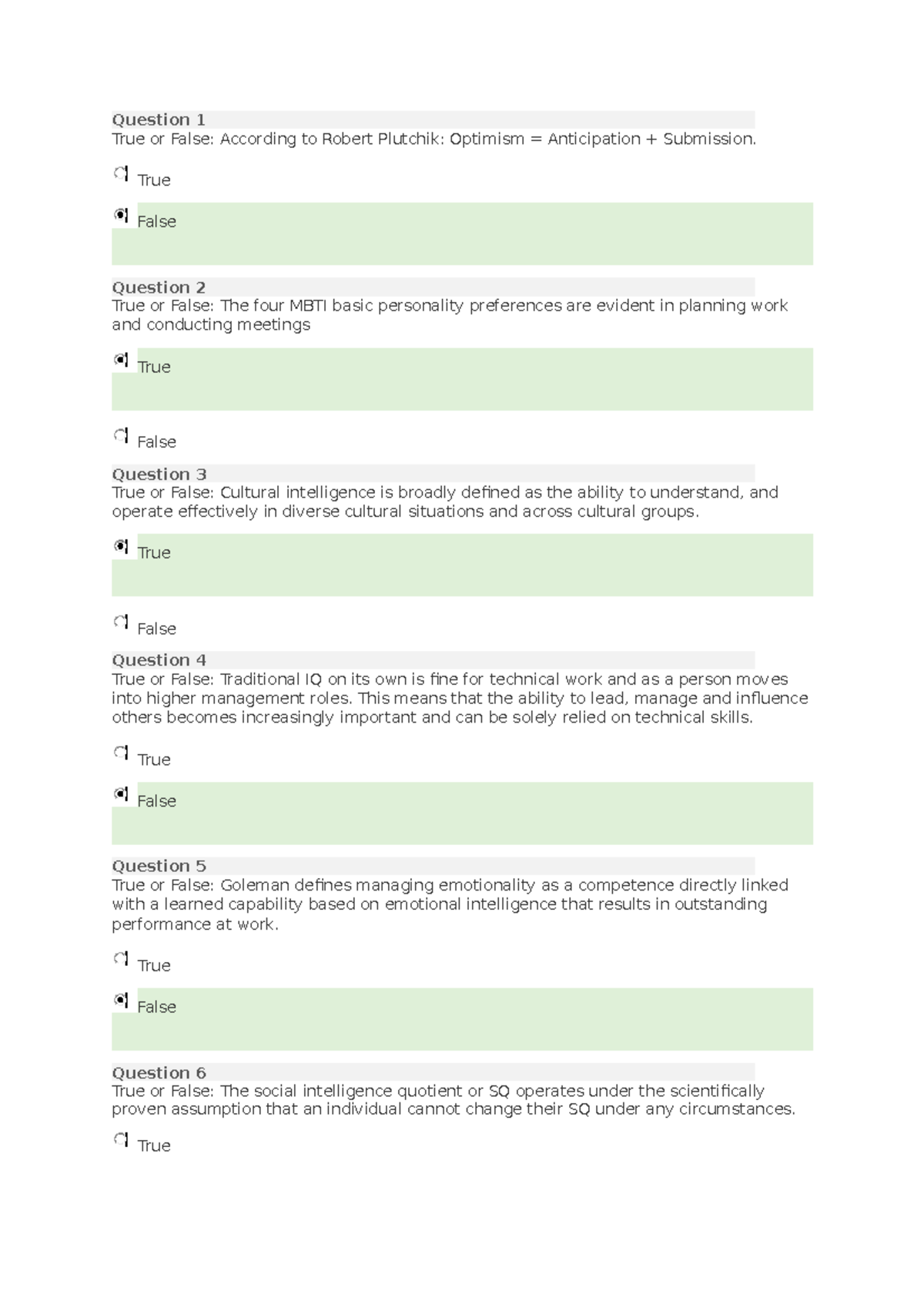 Unit 1 quiz 3 Unit 1 quiz PSYC 1205 UoPeople Studocu