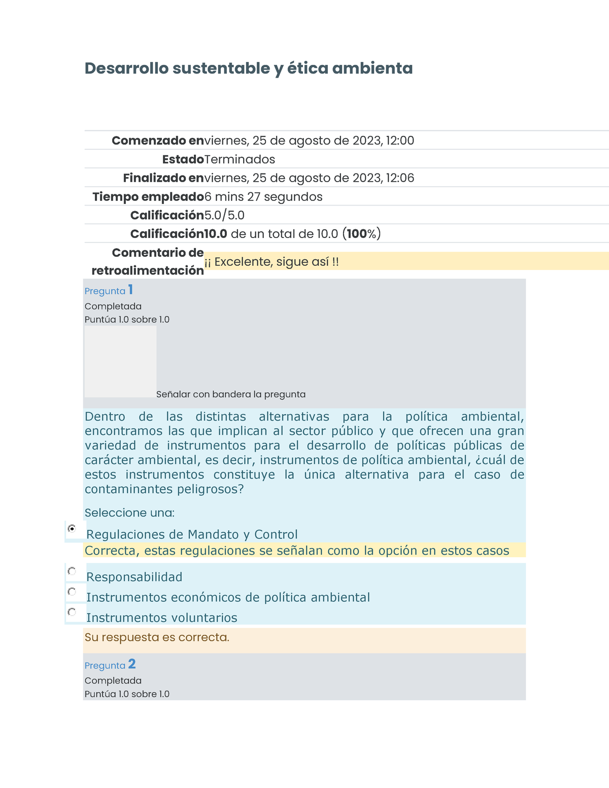 Puntos Extras 3 Desarrollo Sustentable Y Etica Ambienta - Comenzado ...