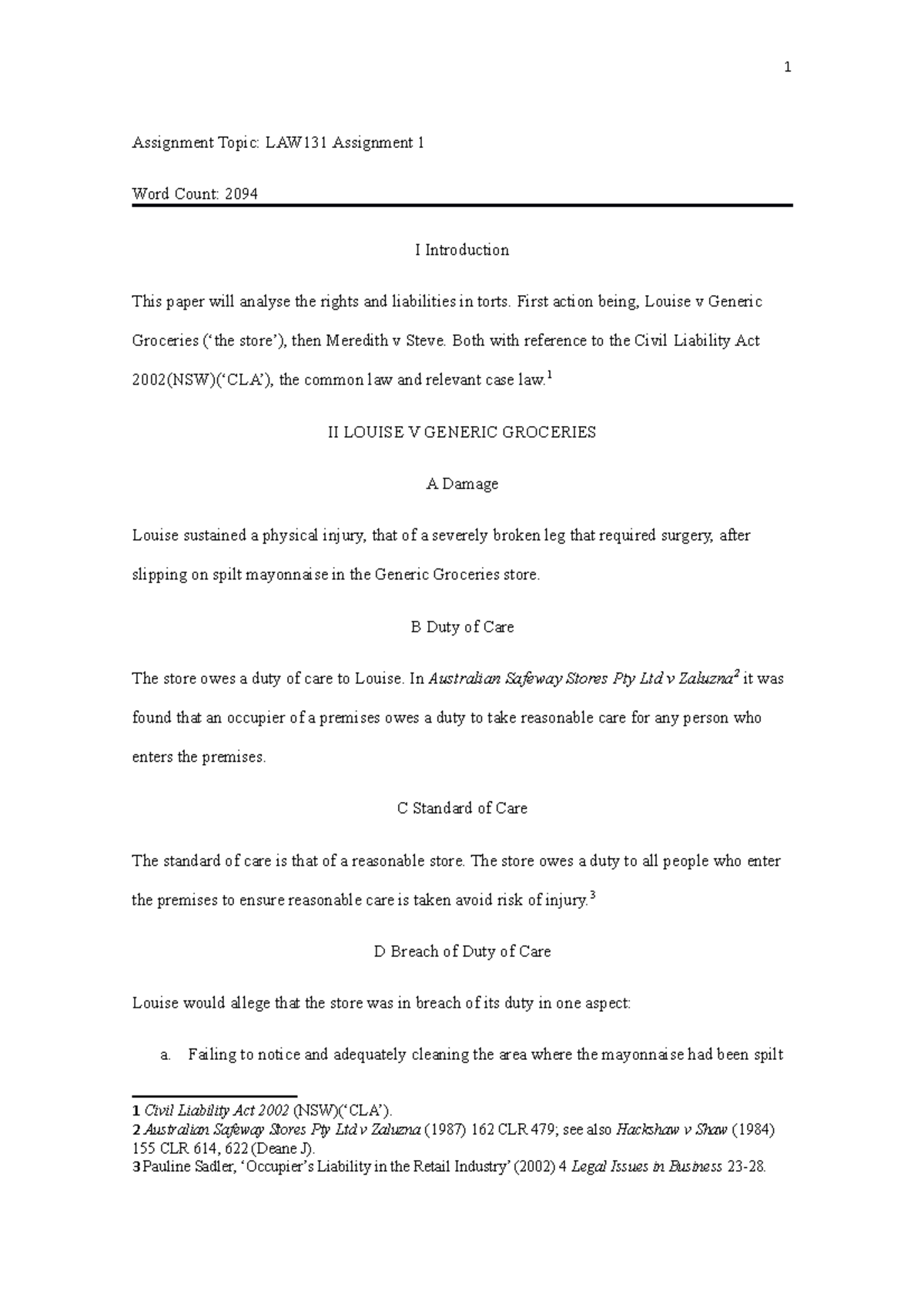 une law assignment guide