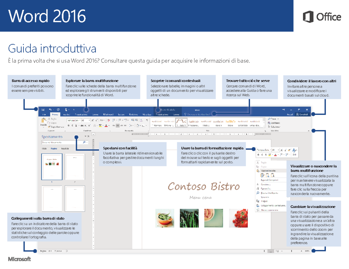 Word 2016 Quick Start Guide - Guida Introduttiva È La Prima Volta Che ...