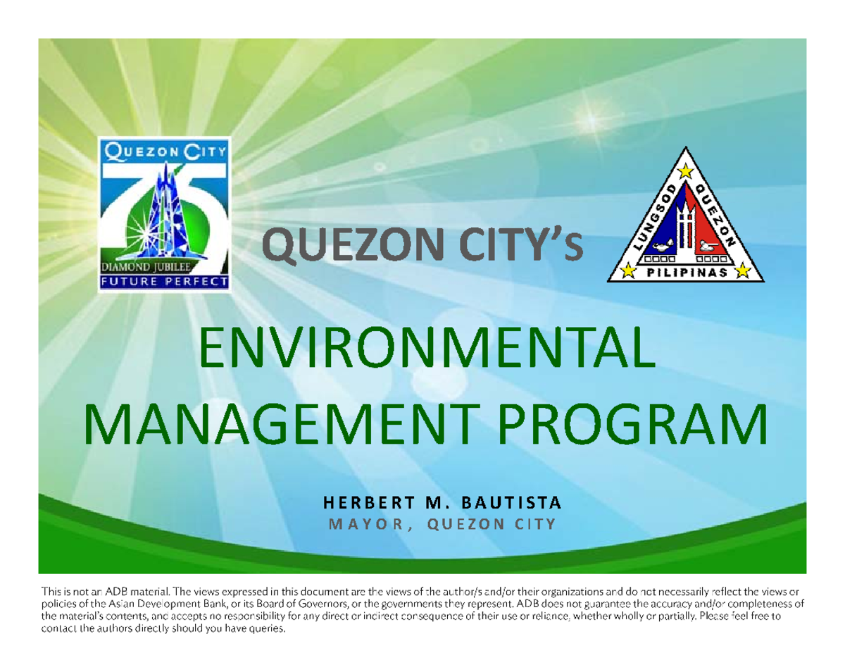2014 05 quezon citys environmental management program - QUEZON CITY’ S ...