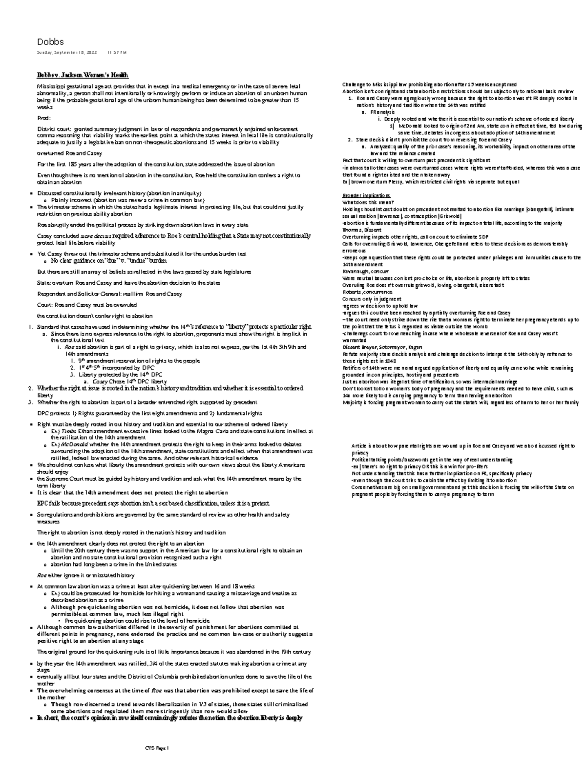 Dobbs v. Jackson Women's Health Dobbs v. Jackson Women’s Health