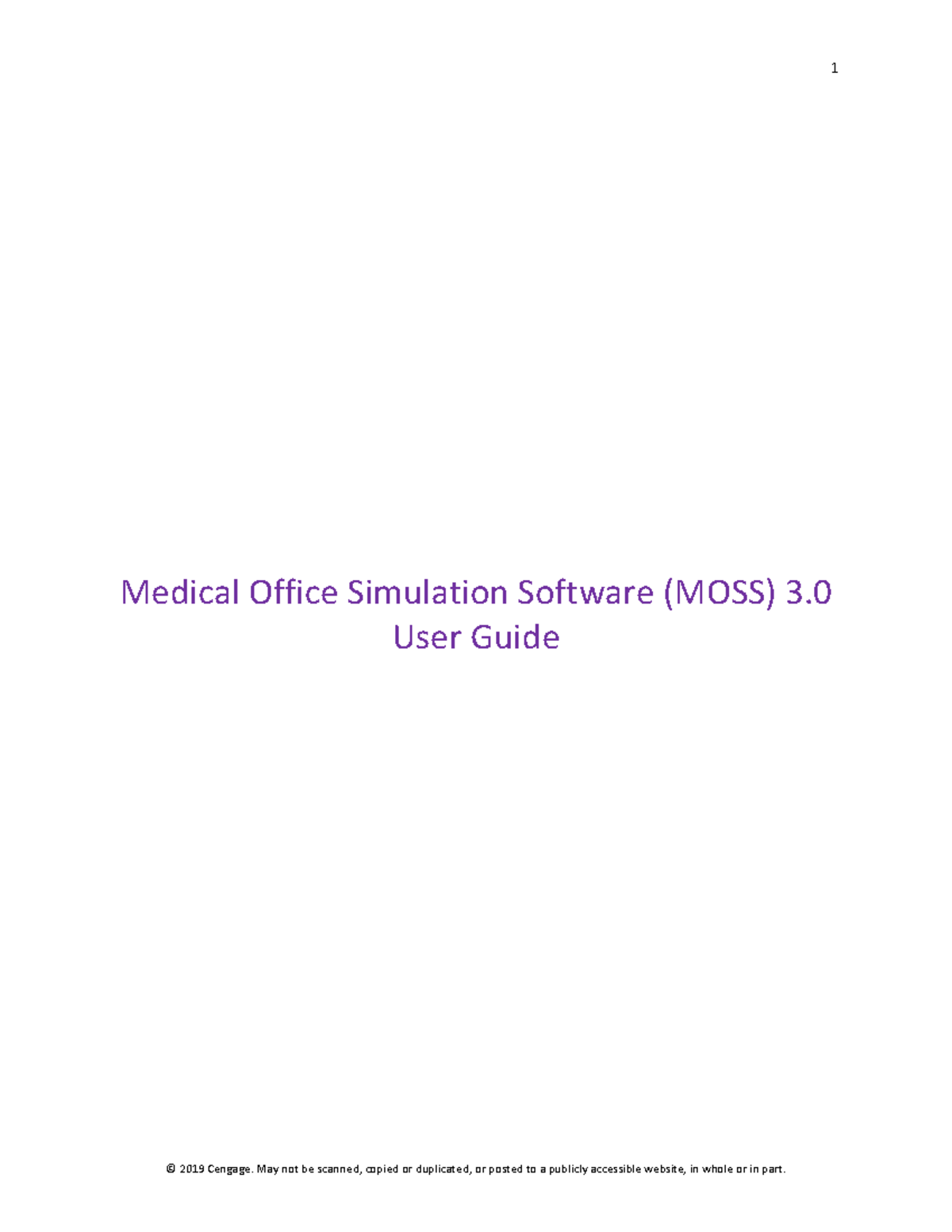 Moss user guide 03 Medical Office Simulation Software (MOSS) 3. User Guide Table of Contents