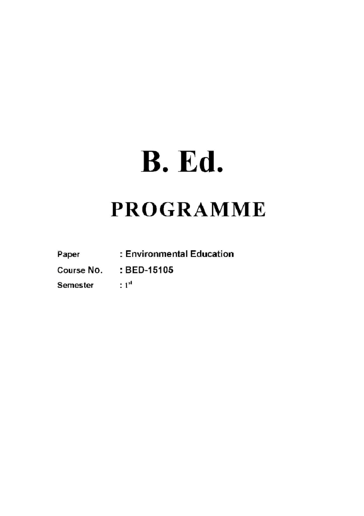 environment education and water security assignment