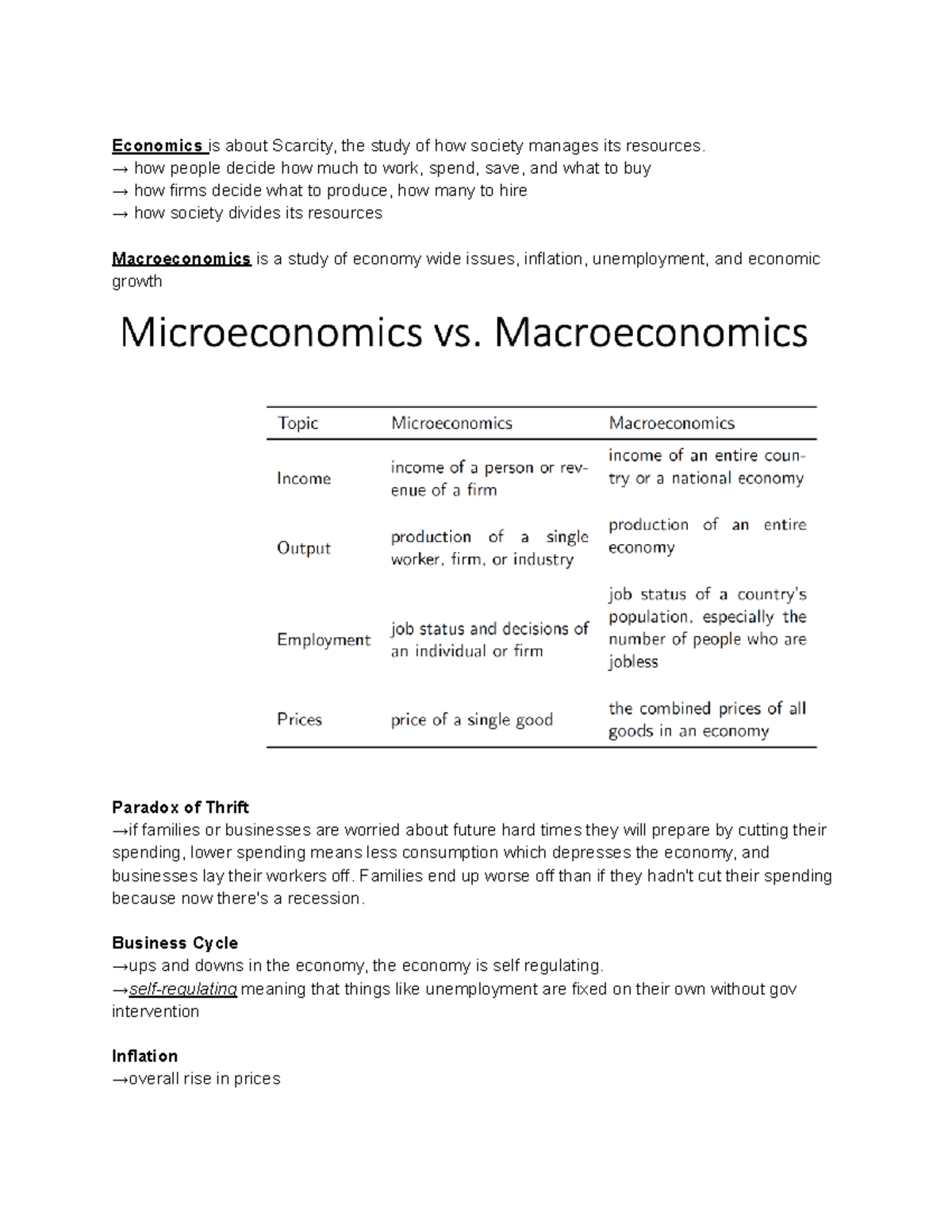 Econ notes - Economics is about Scarcity, the study of how society ...