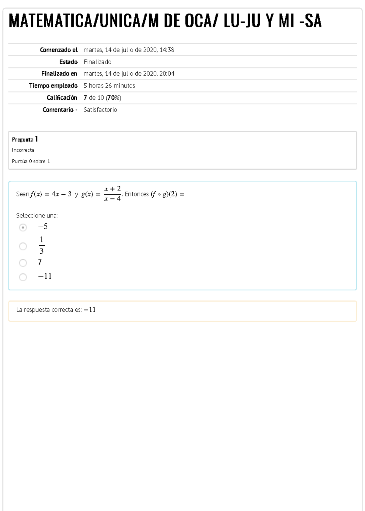 Primer Parcial Matematicas51 - Comenzado El Martes, 14 De Julio De 2020 ...