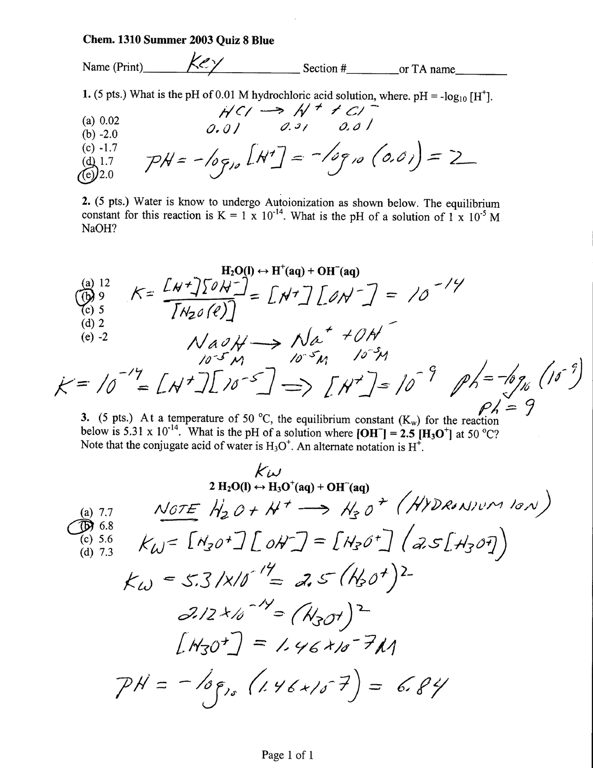 SU03 Quiz 8 B Key - Practice Quizzes - Chem 8 Blue Nameennq Ke ...