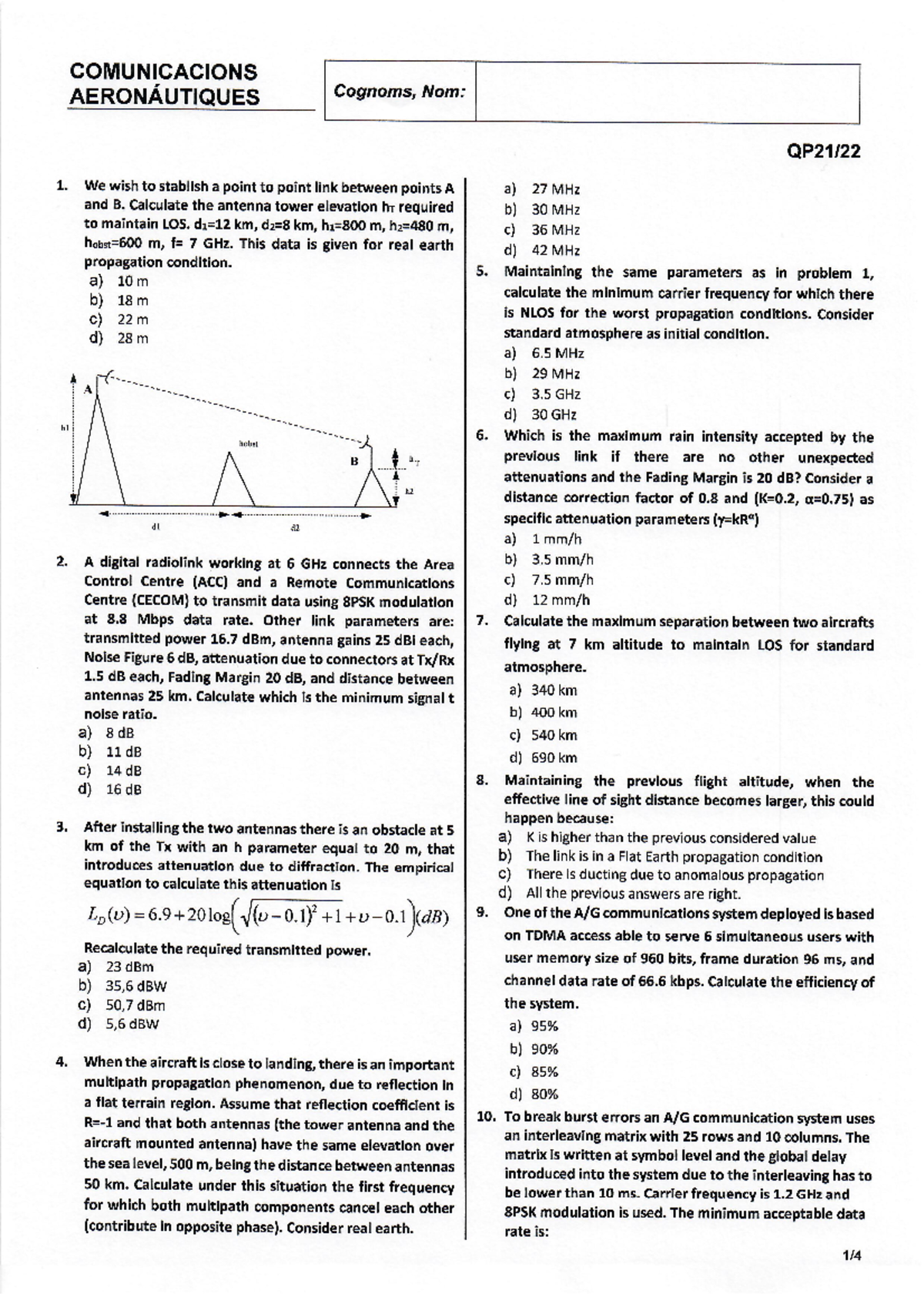 Examen CAQP2122 Sol Scan - 2/ A) 50 Kbps B) 100 Kbps C) 150 Kbps D) 200 ...