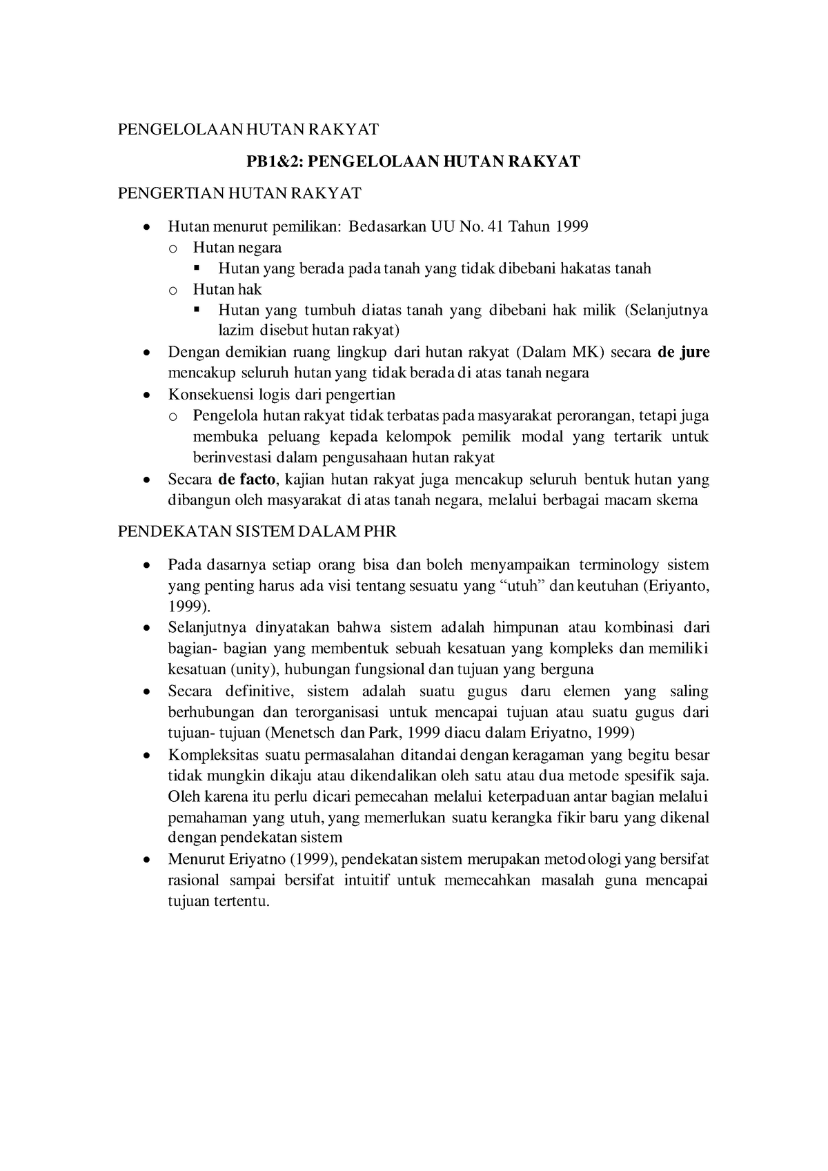 Pengelolaan Hutan Rakyat 1 - PENGELOLAAN HUTAN RAKYAT PB1&2 ...