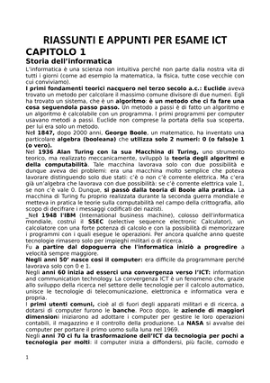 Riassunto e appunti per esame di ICT - Libro: ICT e società  dell'informazione, C. Frigerio, F. - Studocu