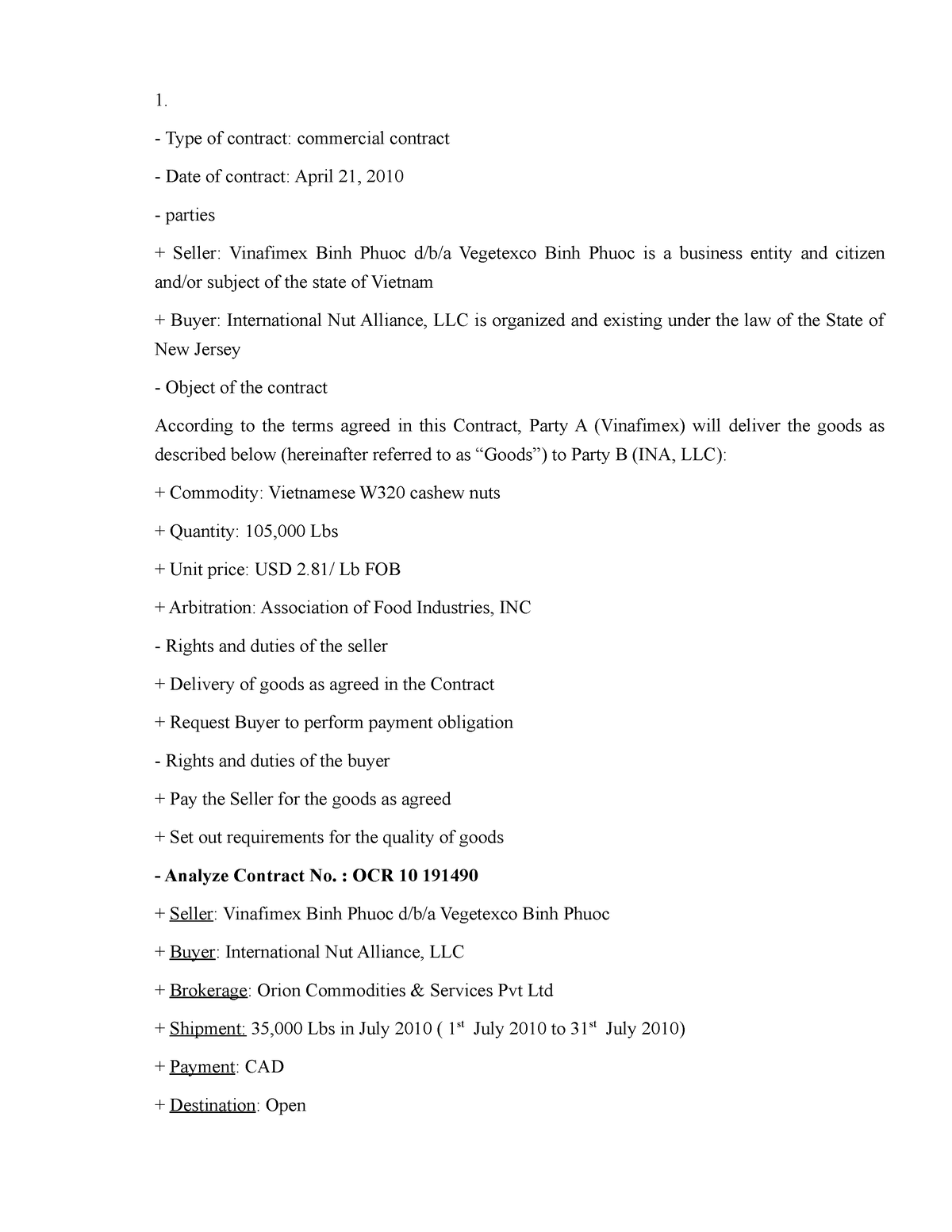 case-study-week-2-1-type-of-contract-commercial-contract-date-of