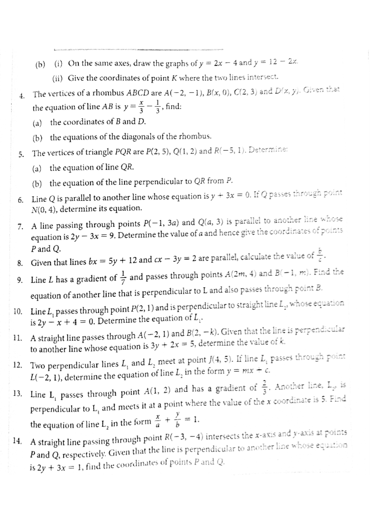 Equations of a straight line - Introduction to modern chemistry - Studocu