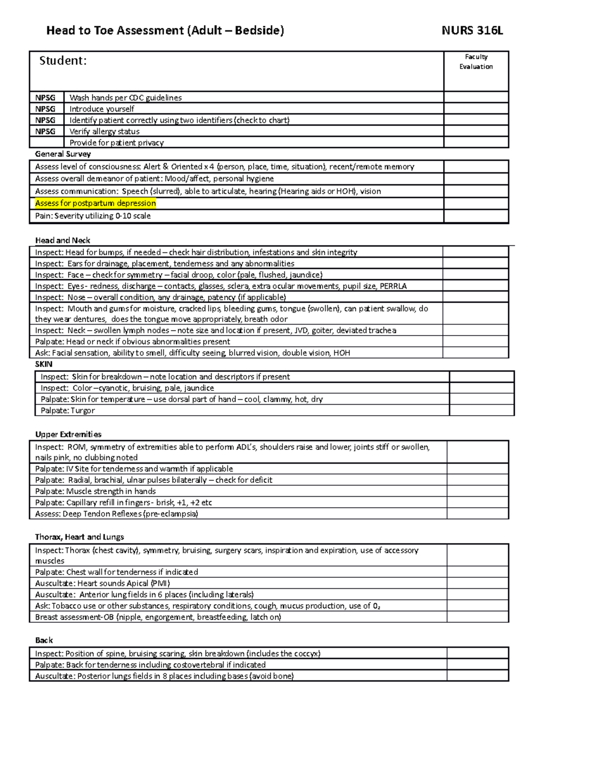 Head to Toe Assessment Final OB - Head to Toe Assessment (Adult ...