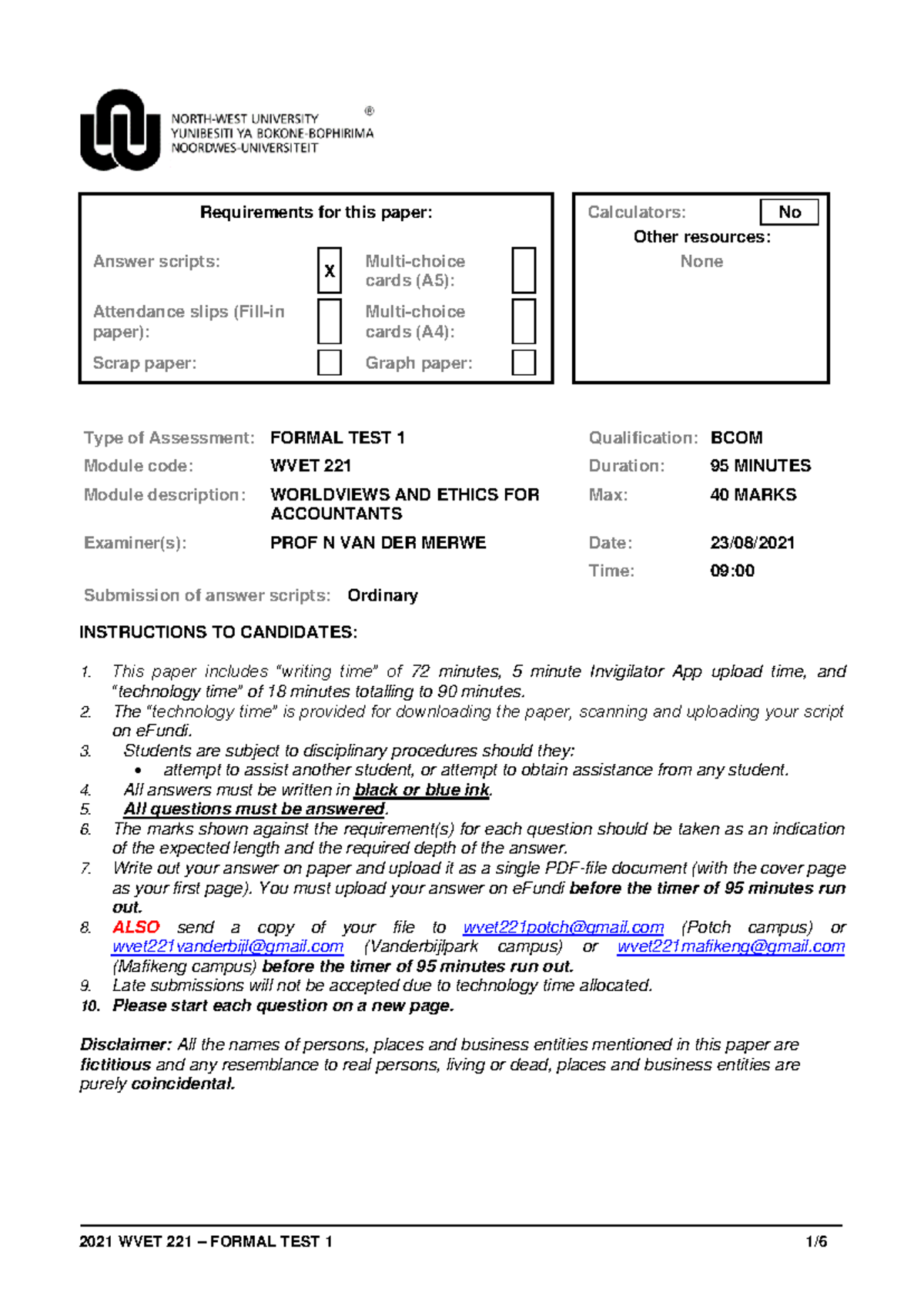 2021+WVET221+-+Formal+Test+1+ENG - Requirements for this paper ...