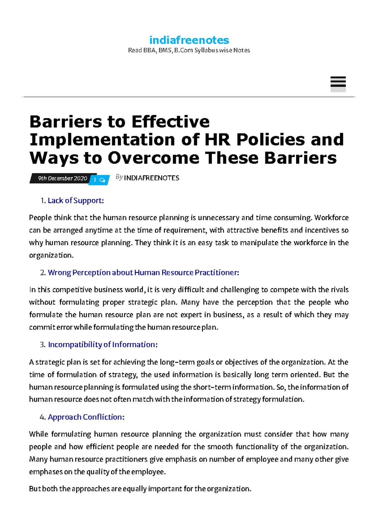 Barriers to effective implementation of hr policies and ways - Barriers ...