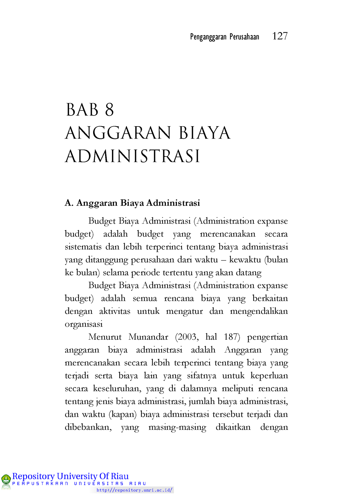 09 Anggaran Biaya Administrasi - Penganggaran Perusahaan 127 BAB 8 ...