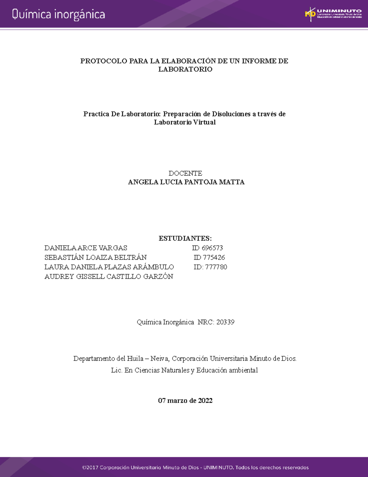 Protocolo Para La Elaboracion Informe Laboratorio Act3 Protocolo Para