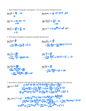 L'hopitals rule worksheet - UMBC - StuDocu