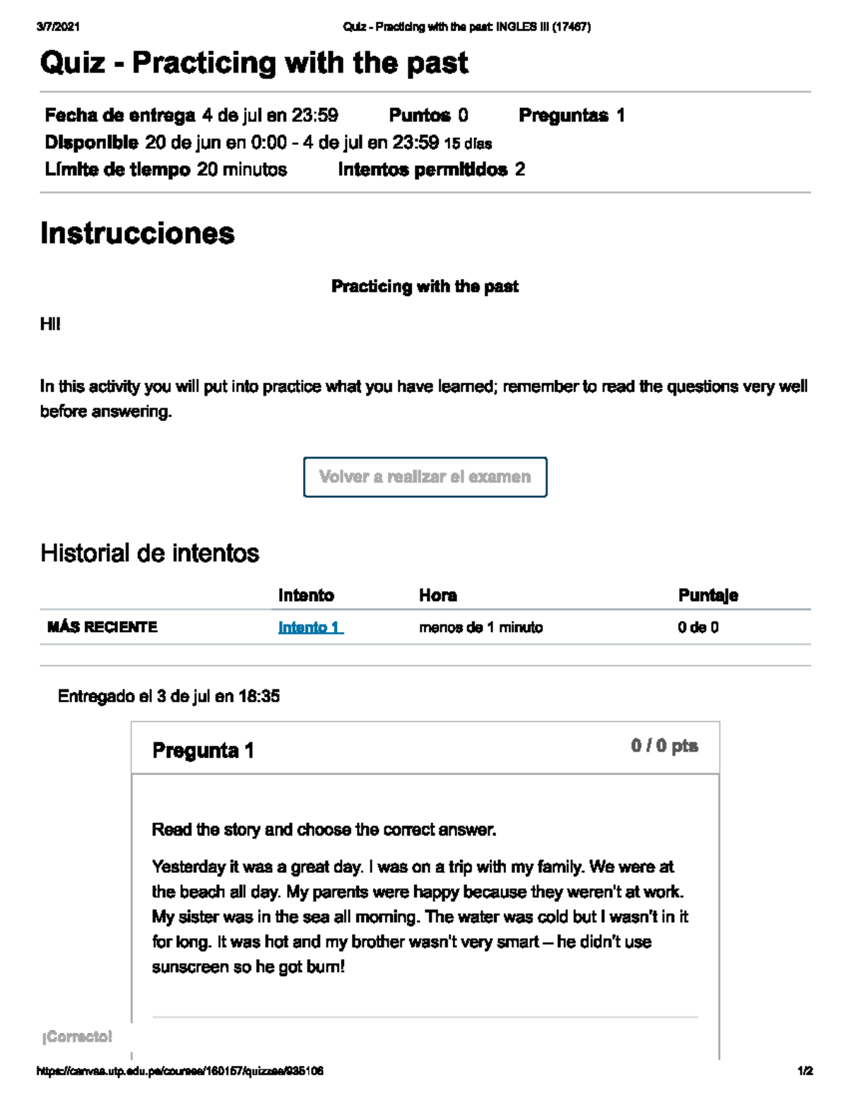 Quiz - Practicing with the past - Inglés 3 - Studocu