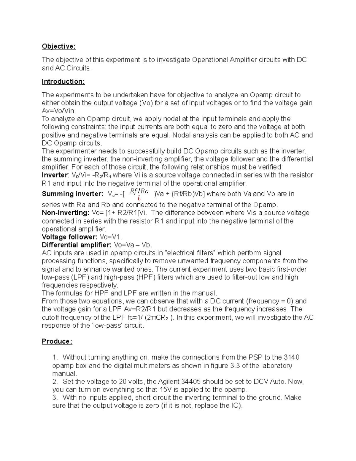 Lab 273-3 - lab3 - Objective: The objective of this experiment is to ...