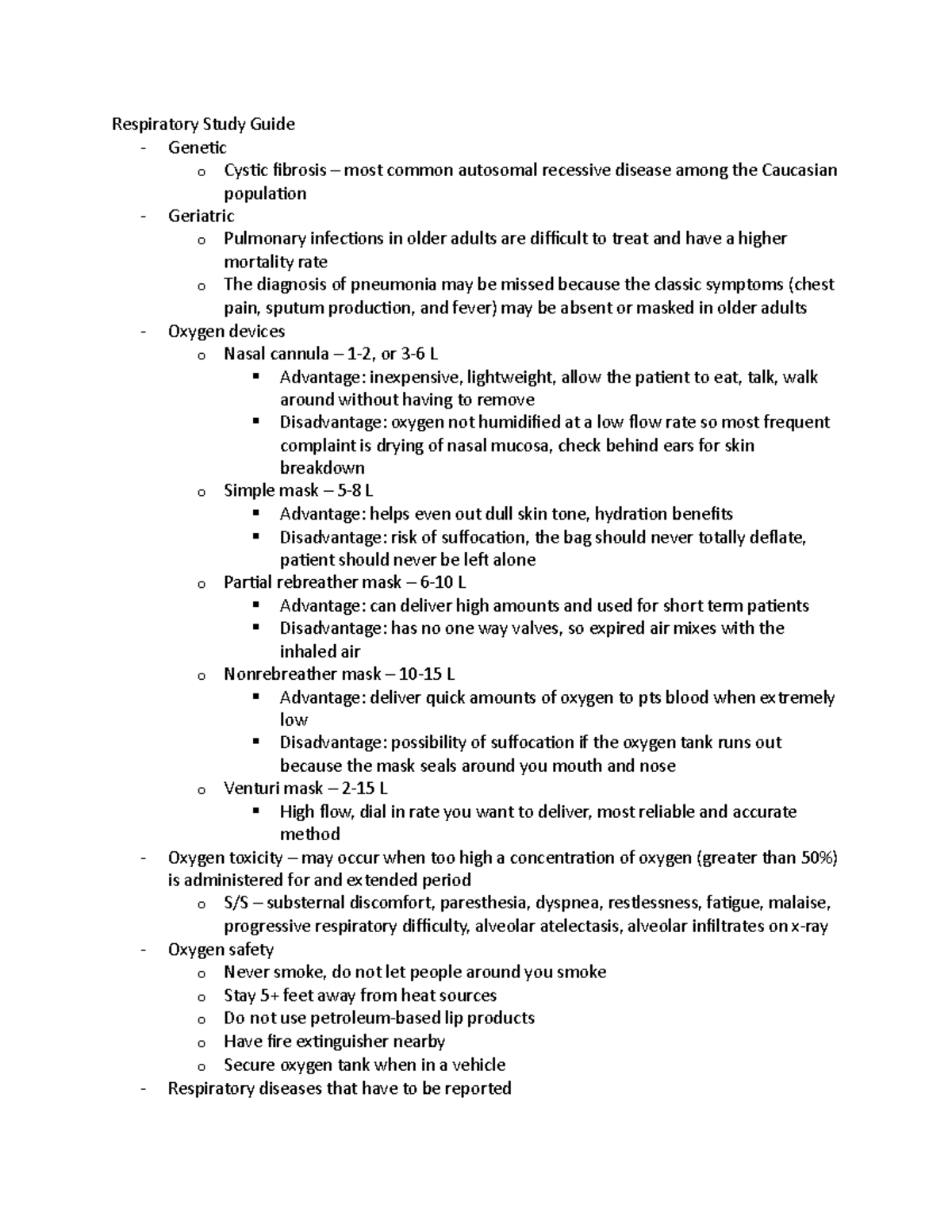 Respiratory Study Guide - SARS o ARDS – acute respiratory distress ...