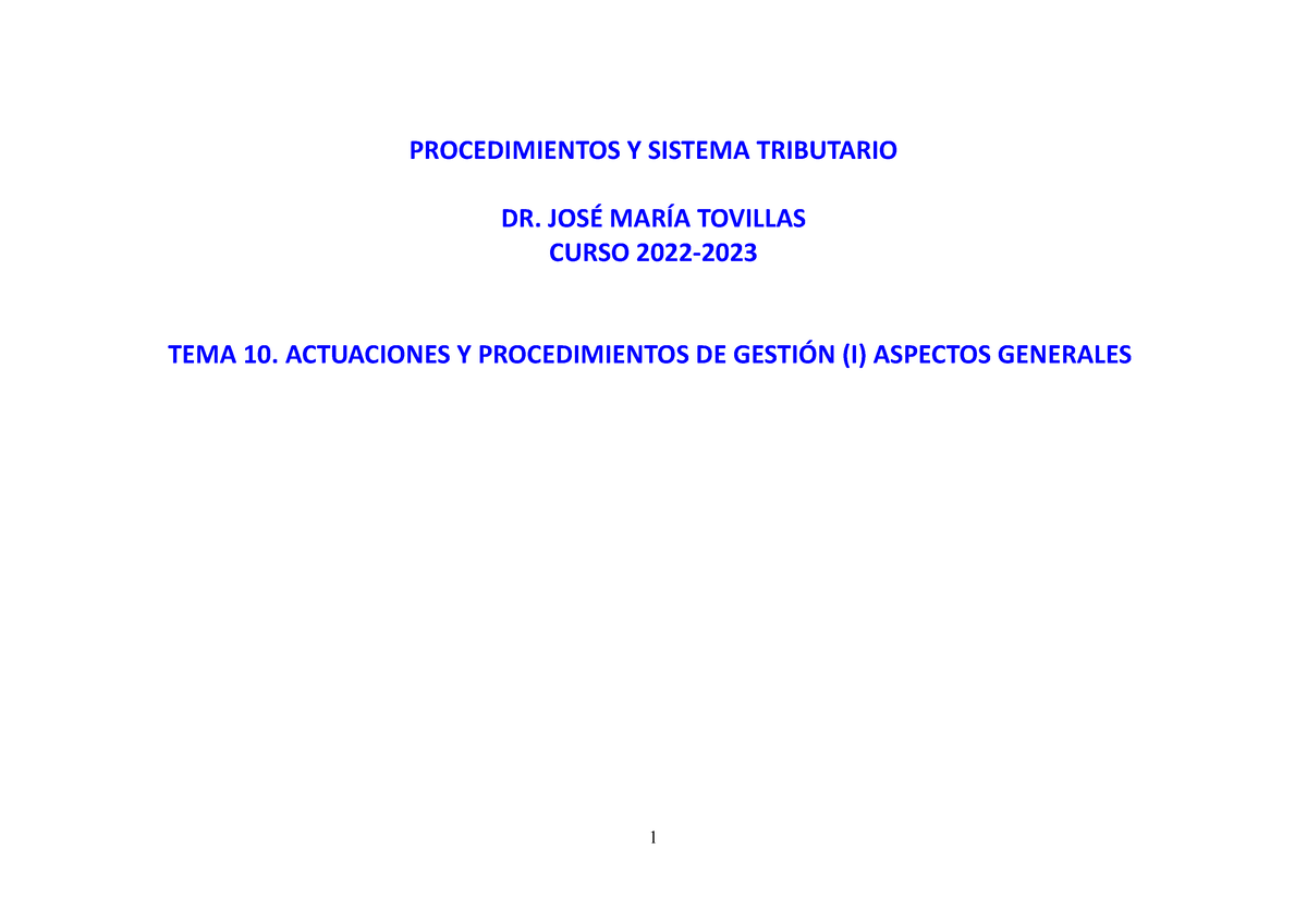 Tema Procedimientos Y Sistemas De Gesti N I Principios Generales Procedimientos Y