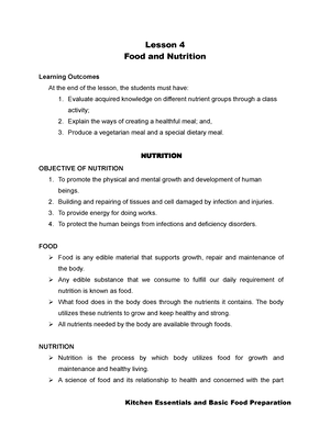 Lesson 3-Menu and Recipe - LESSON 3 MENUS AND RECIPE Learning ...