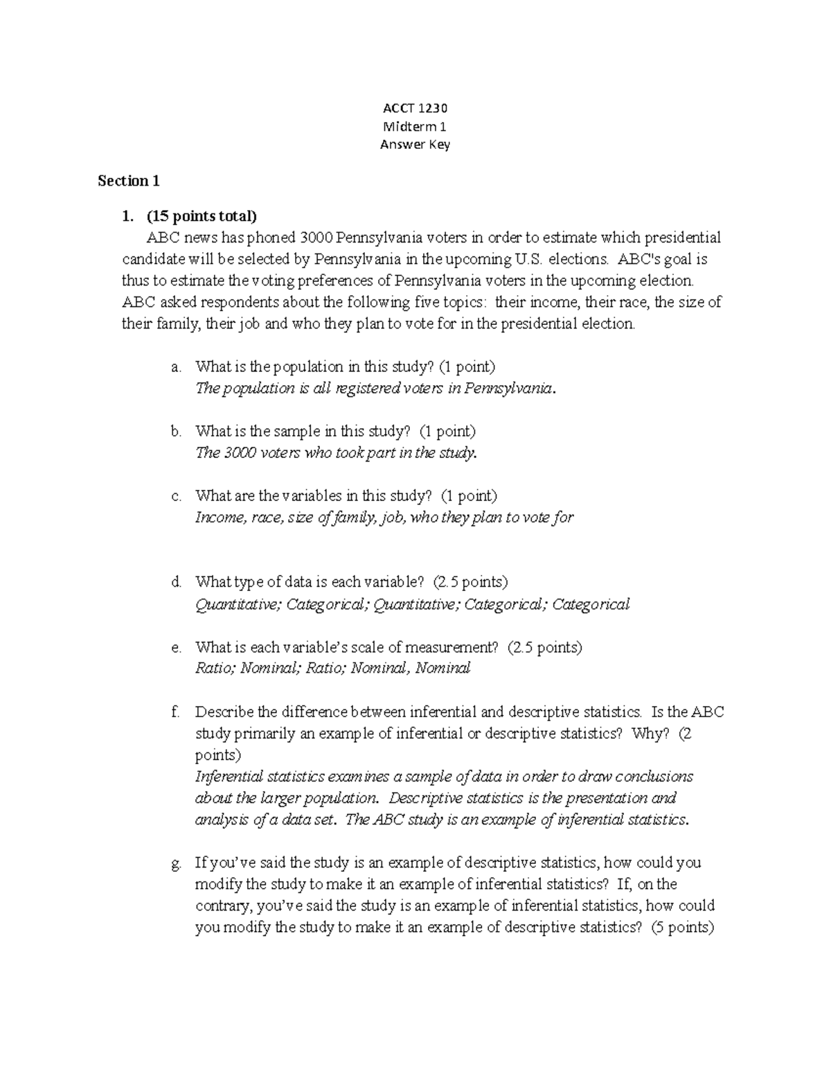 Midterm Exam 5 October 2018, Questions And Answers - ACCT 1230 Midterm ...