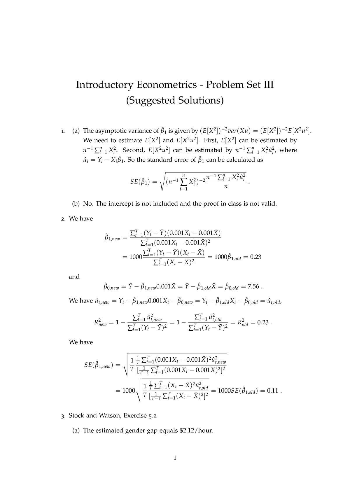 Problem Set 3 Solution Studocu