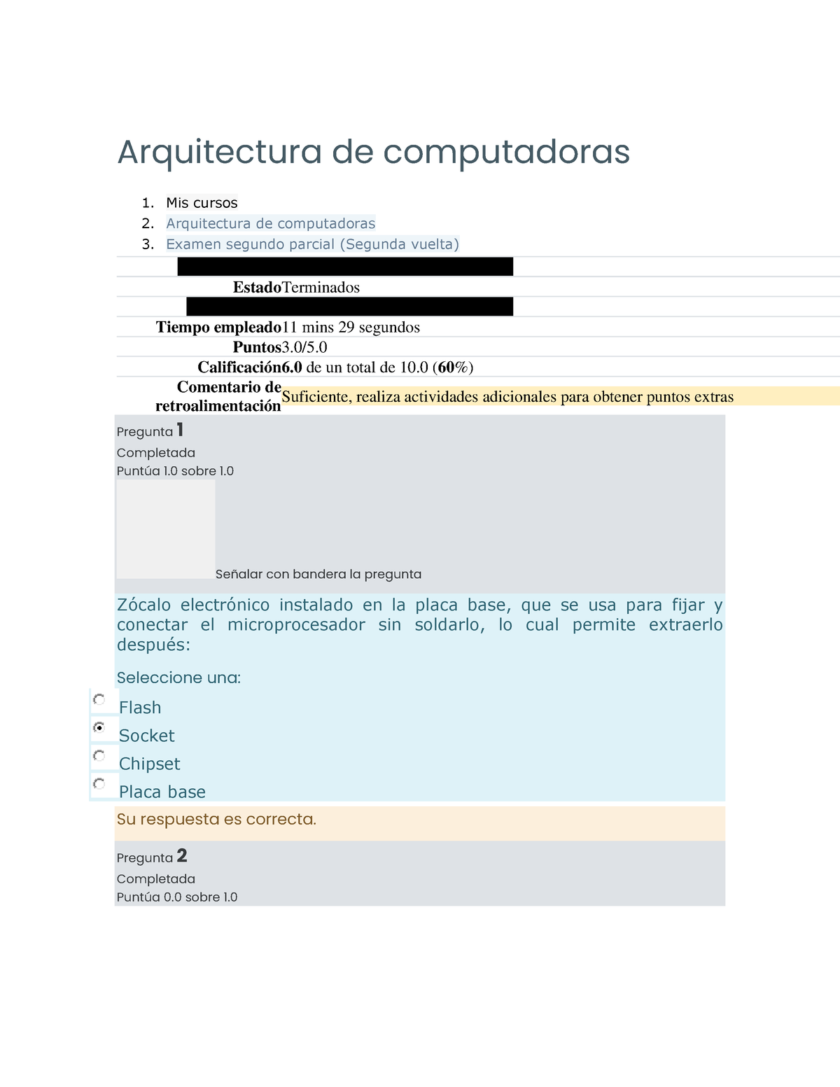 Examen Segundo Parcial - Arquitectura De Computadoras - Arquitectura De ...