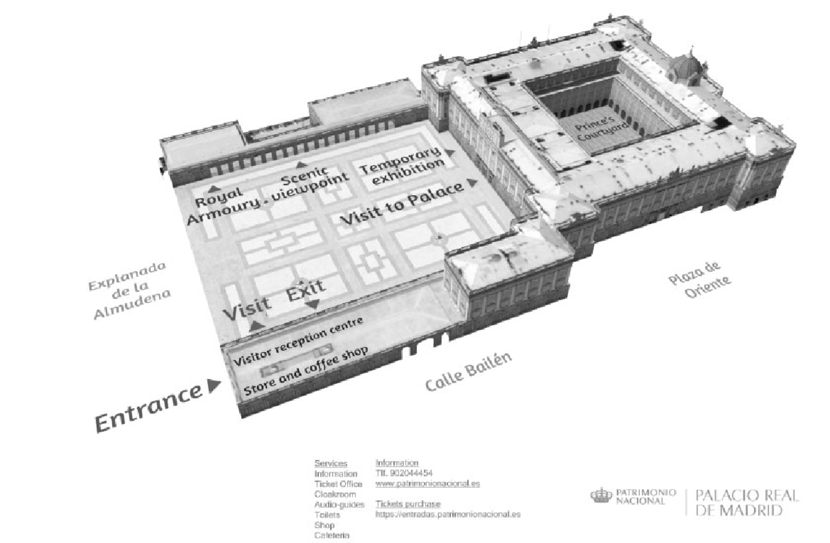 Mappa Palazzo Reale - Students - The Royal Palace of Madrid stands on