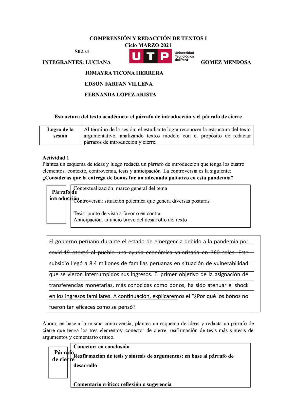 S02.s1-Párrafo Introducción Y Cierre (material) - Marzo 2021 ...