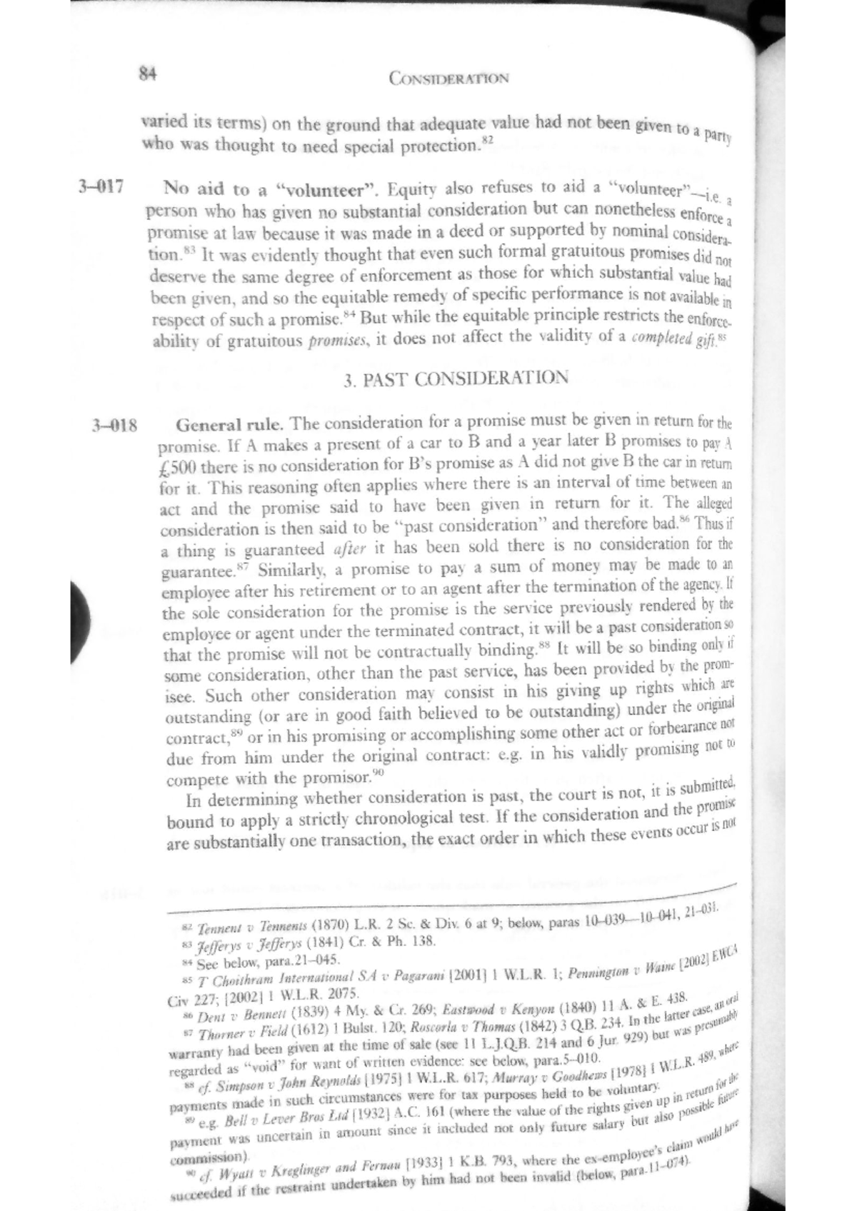 Past consideration - 84 CONSIDERATION varied its terms) on the ground ...