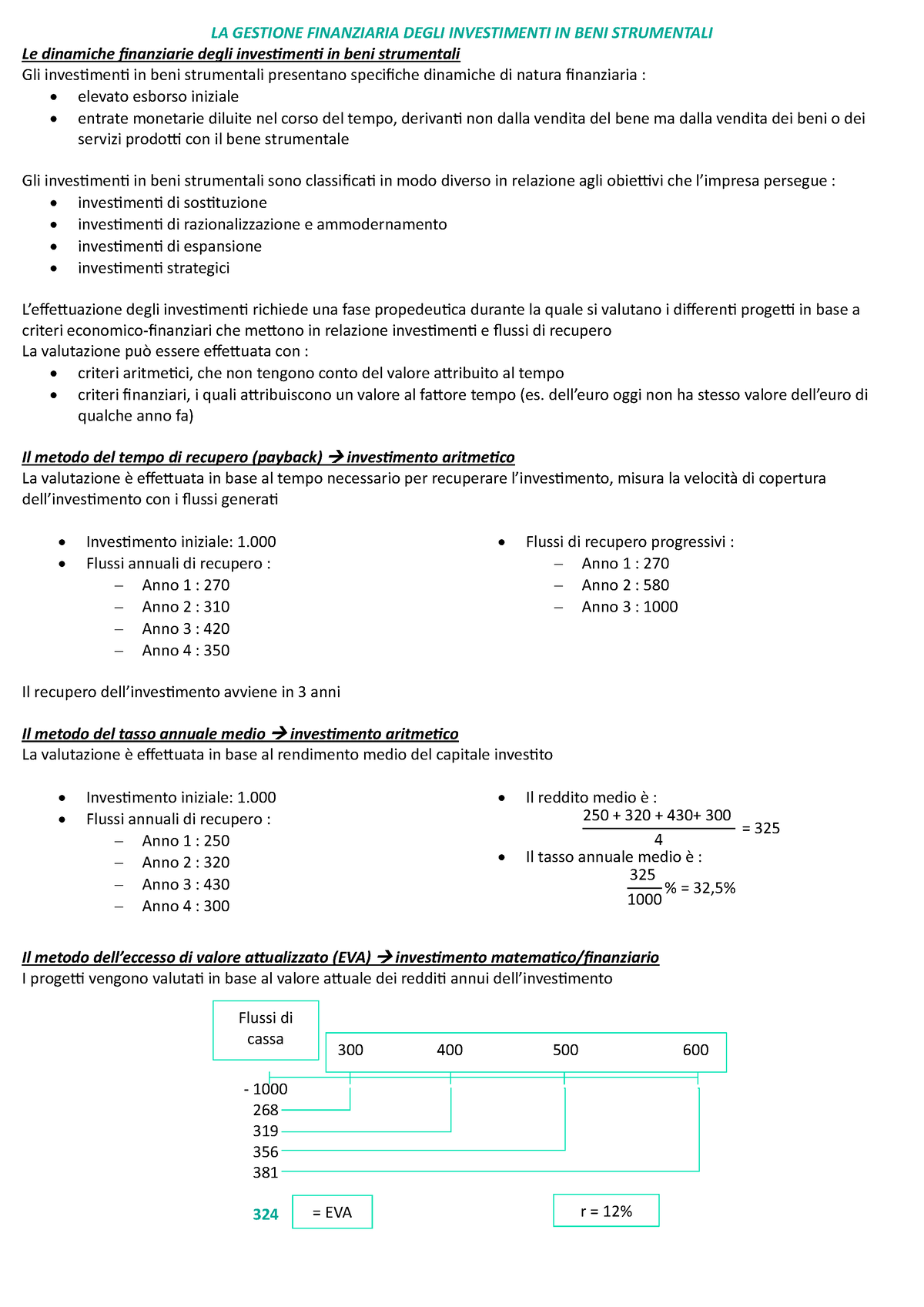 Lezione 7-8 - LA GESTIONE FINANZIARIA DEGLI INVESTIMENTI IN BENI ...