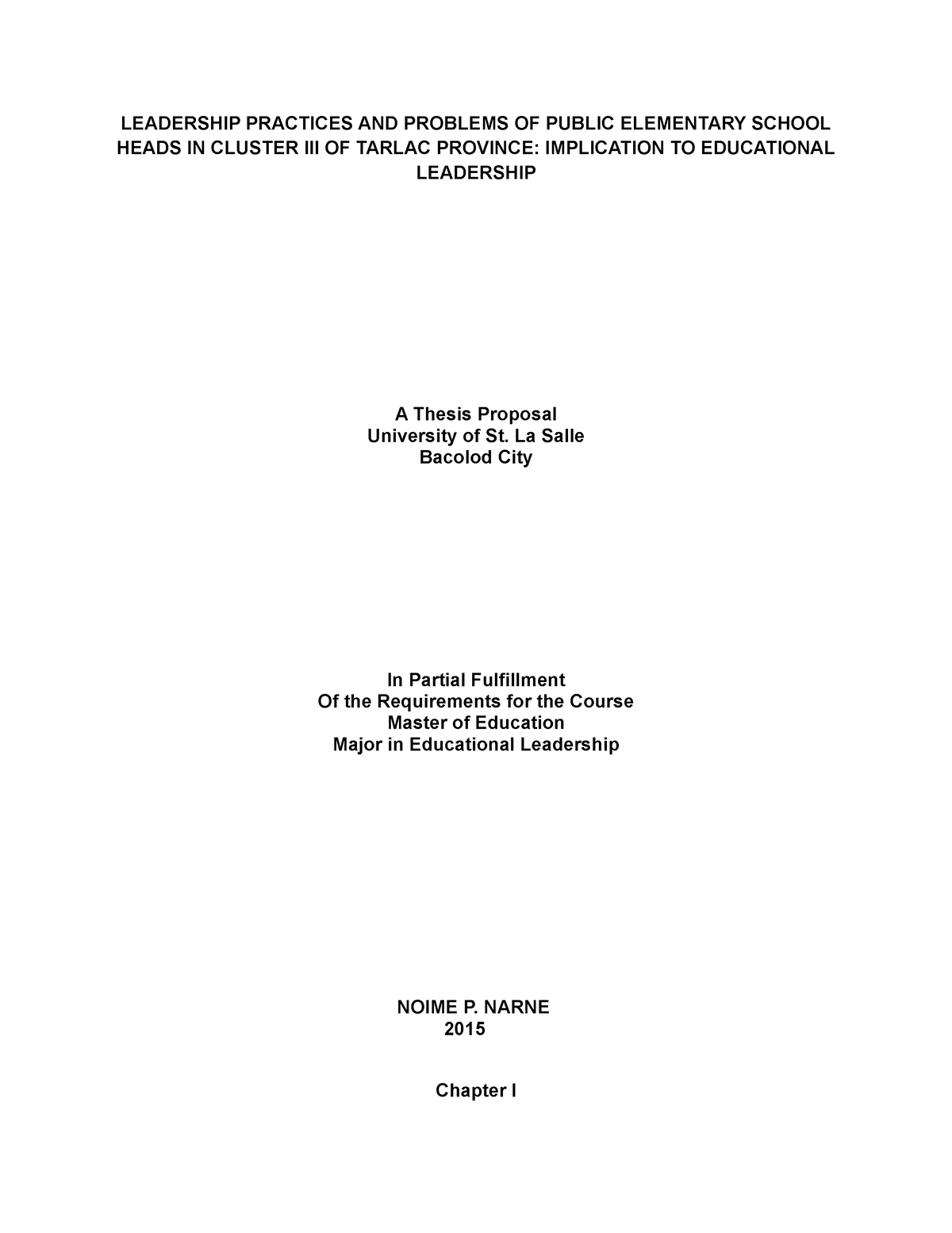 thesis about elementary education