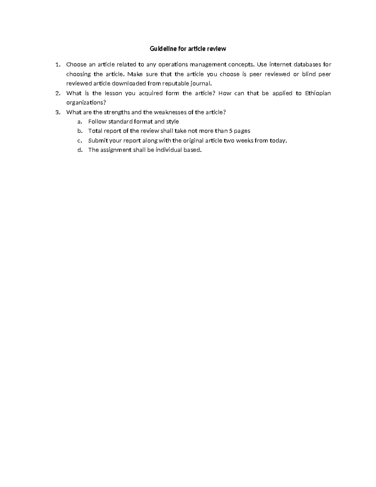 Guideline for article review - Guideline for article review Choose an ...
