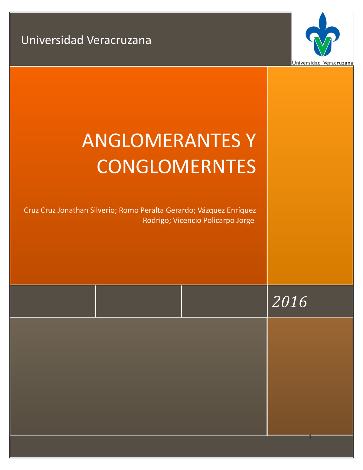 Aglomerantes Y Conglomerantes - 2016 ANGLOMERANTES Y CONGLOMERNTES Cruz ...