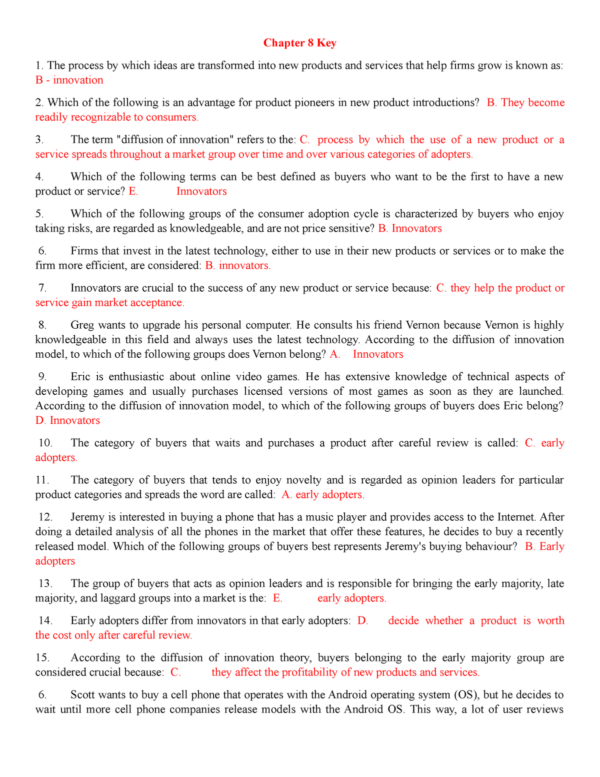 Chapter 8 Key - Test Bank - Chapter 8 Key The Process By Which Ideas ...